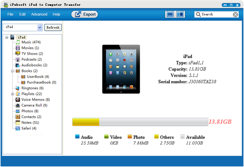 ipad to computer transfer screenshot