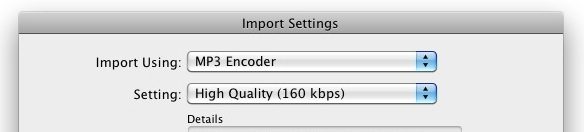 set to change wav files to mp3 on mac with itunes