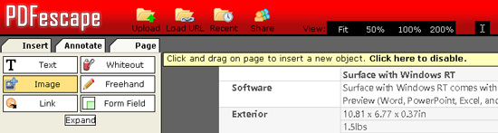 insert image in pdf file with pdfescape