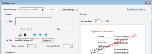 how to add watermark to pdf with adobe acrobat
