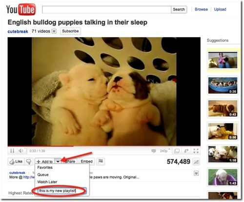 make youtube playlist